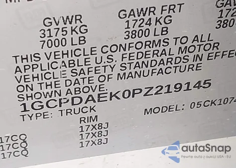 2023 Chevrolet Silverado 1500 4Wd Standard Bed Wt из США, поврежденный, VIN 1GCPDAEK0PZ219145